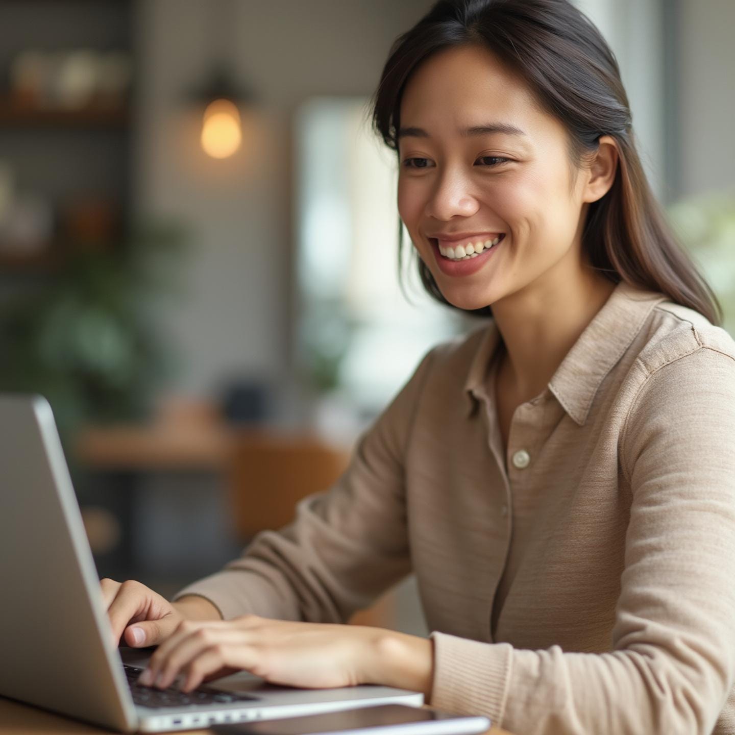 Smiling manager using AI software